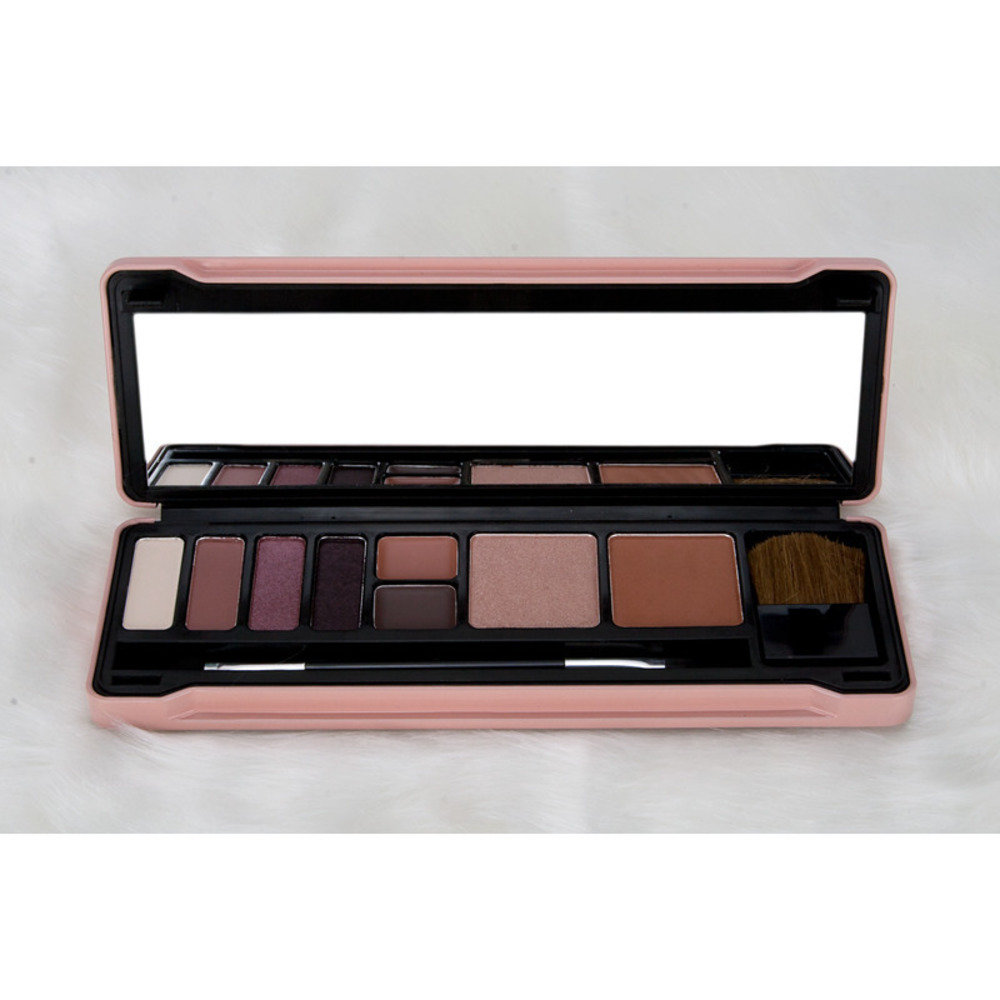 Natural Eyeshadow Tin Box with Mirror Brush, Eyebrow Cream, Contour and Face Pow